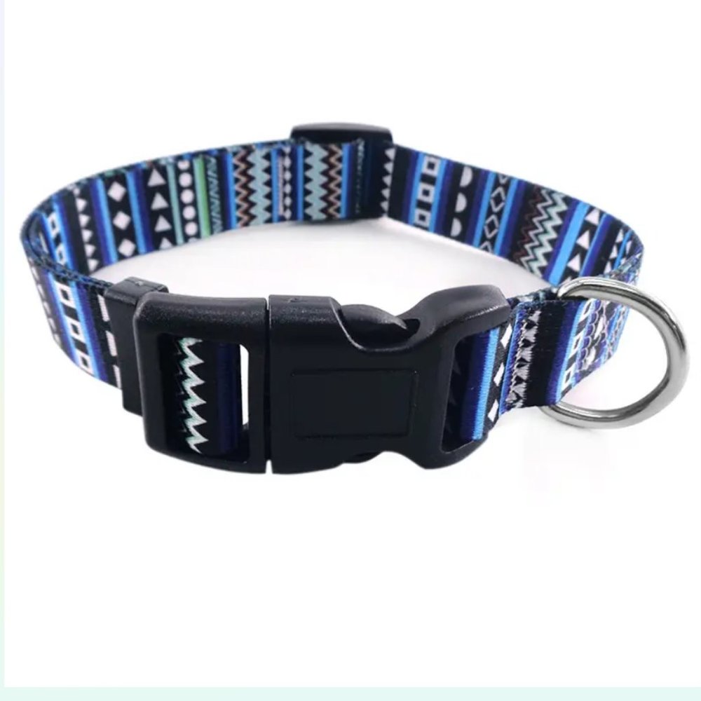 NWT Nylon collar bright and colorful  M- 13-21"
